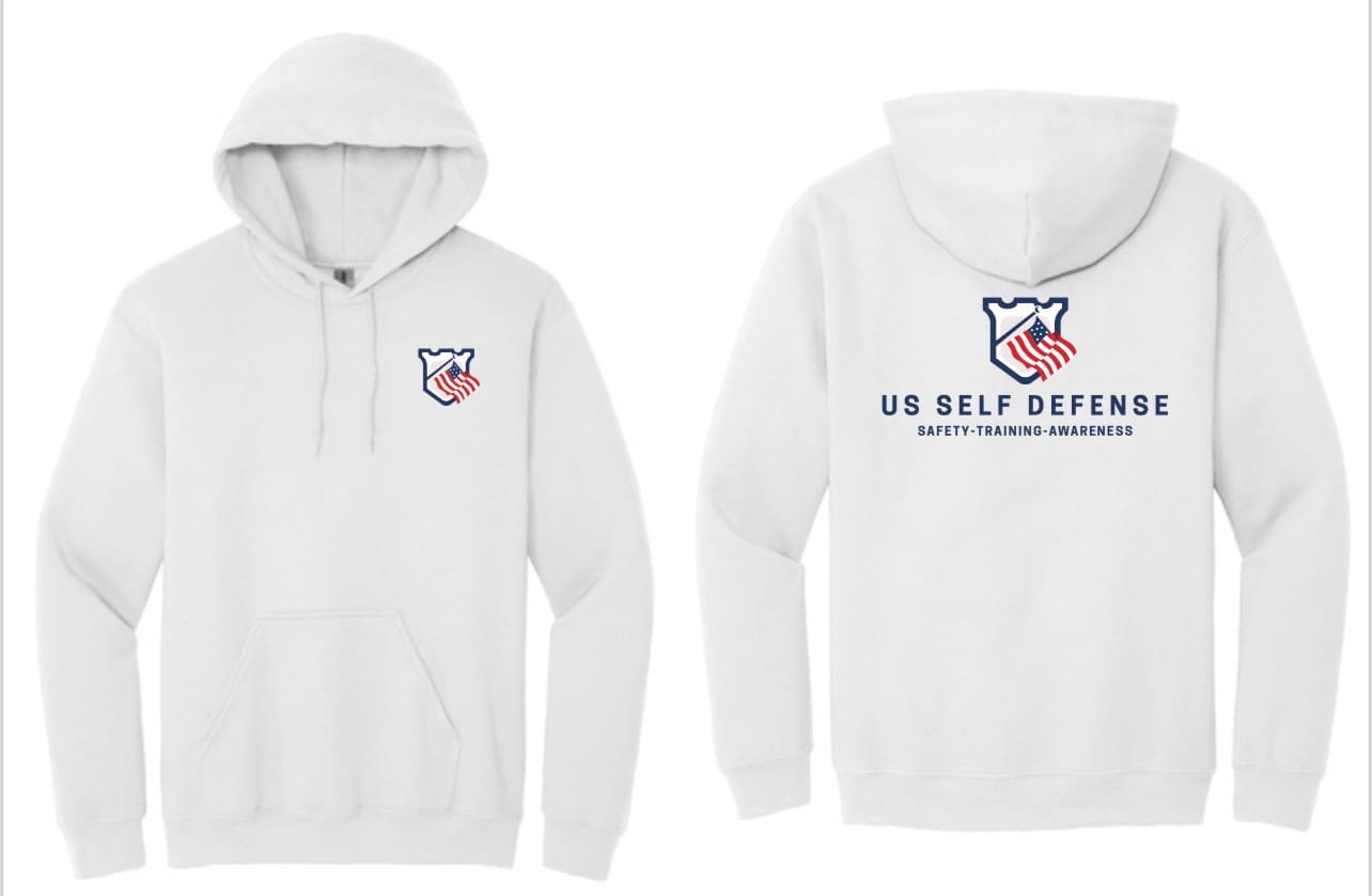 A white hoodie with the words we self deten on it.